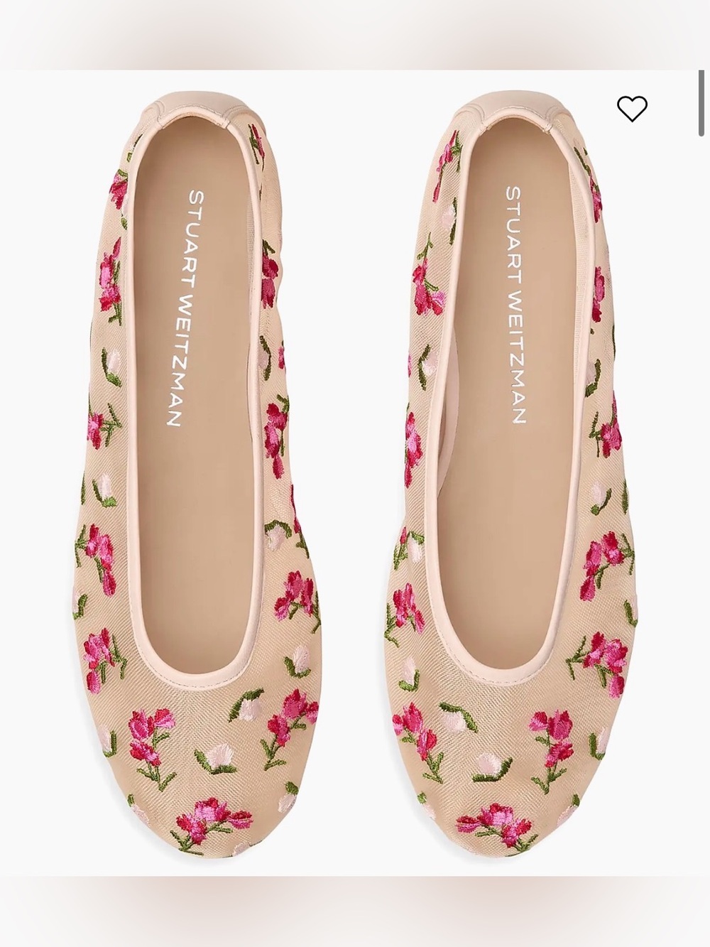 Stuart Weitzman Floral Embroidered Ballet Flats 🌸